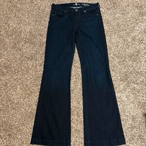 7 For All Mankind Women's Dark Blue Flare Jeans